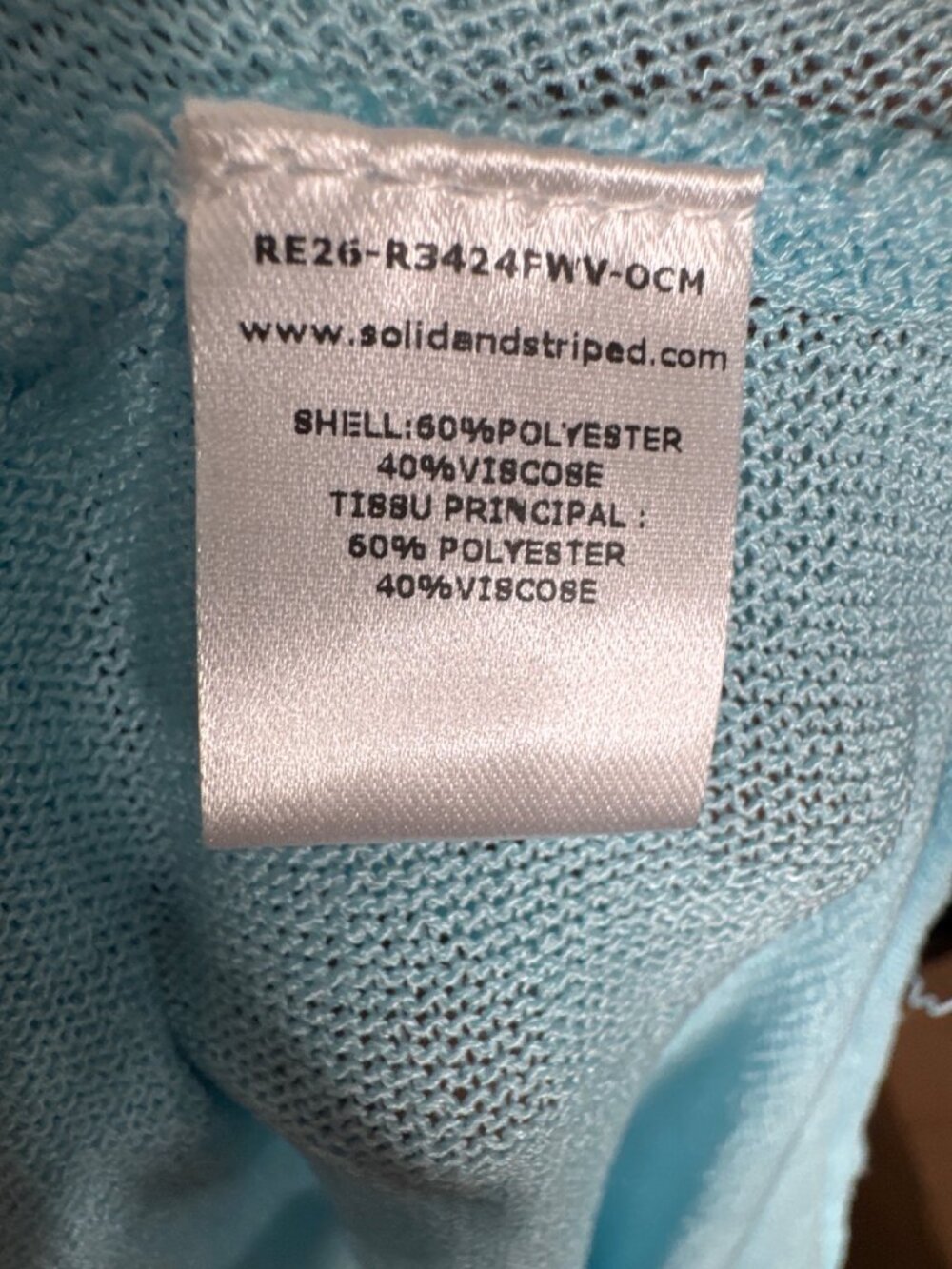 NWT Solid & Striped The Tess Dress Ocean Mist Size Small; small string pull. - Picture 9 of 11